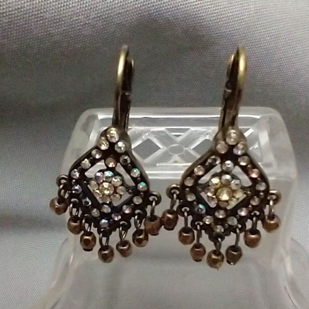 Joan Rivers Classic Collection Aurora Iridescent Leverback Dangle Earrings w Box